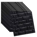 Ver imagem 3 de Papel Parede Tijolinho Painel 3d Tijolo Preto Placa Auto Adesivo 77x70cm Revestimento Espuma Autocol