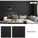Ver imagem 5 de Papel Parede Tijolinho Painel 3d Tijolo Preto Placa Auto Adesivo 77x70cm Revestimento Espuma Autocol
