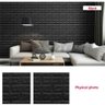 Papel Parede Tijolinho Painel 3d Tijolo Preto Placa Auto Adesivo 77x70cm Revestimento Espuma Autocol - 5