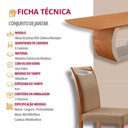 Ver imagem 7 de Mesa Zeus 180cm Tampo Laminado Canto Barril com 6 Cadeiras Linho Palha Imbuia Natural