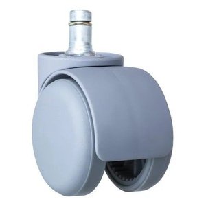 Kit 5 Rodinhas Cadeira Cinza Pino 11mm Roda Nylon