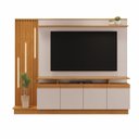 Ver imagem 2 de Estante para TV e Home Theater Ripado para TV até 65 Polegadas com LED 200CMX189CM LED 4 Portas Cinamomo Off White Marrom