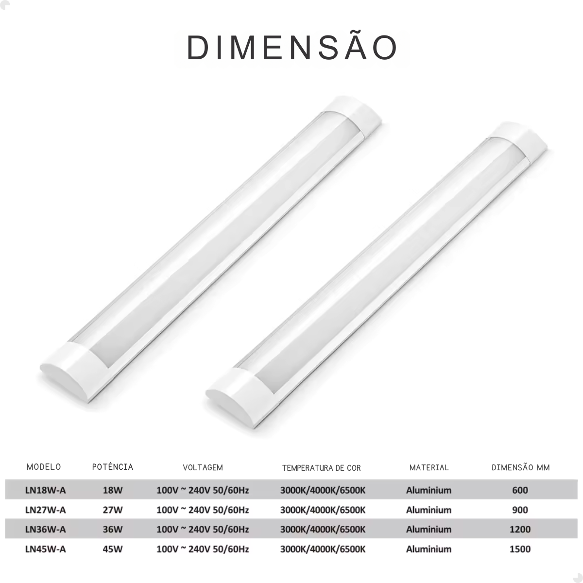 Luminária Linear Slim Led 18w 6500k - 5