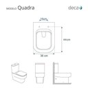 Ver imagem 4 de Assento Sanitário MDF Soft Close Quadra Preto Fosco para Vaso Deca com Ferragem Preta