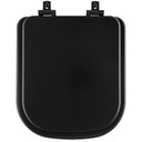 Ver imagem 1 de Assento Sanitário MDF Soft Close Quadra Preto Fosco para Vaso Deca com Ferragem Preta