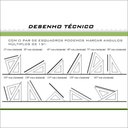 Ver imagem 2 de Esquadro Acrílico 45 º Graus Desenho Técnico 32 cm - Fênix