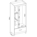 Ver imagem 2 de Guarda Roupa Solteiro 3 Portas 1 Gaveta Prince Bege/Amendola Touch/Off White