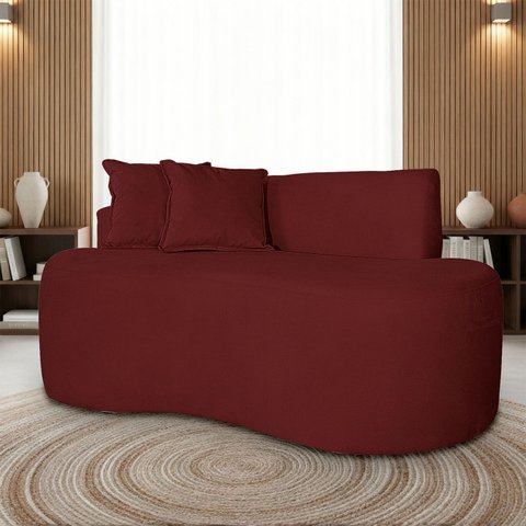 Sofá Orgânico 2 Lugares Curvo Feijão Design Elegante Suede
