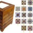 Ver imagem 4 de Banco Madeira Volpi Baú com Ladrilho Hidráulico Azulejo - A1