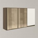 Ver imagem 2 de Armario Aereo 3p Vid Mdf 120cm Kali 1219764 Carvalho Toq Off White Cetim Nicioli