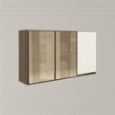 Ver imagem 6 de Armario Aereo 3p Vid Mdf 120cm Kali 1219764 Carvalho Toq Off White Cetim Nicioli