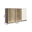 Ver imagem 3 de Armario Aereo 3p Vid Mdf 120cm Kali 1219764 Carvalho Toq Off White Cetim Nicioli