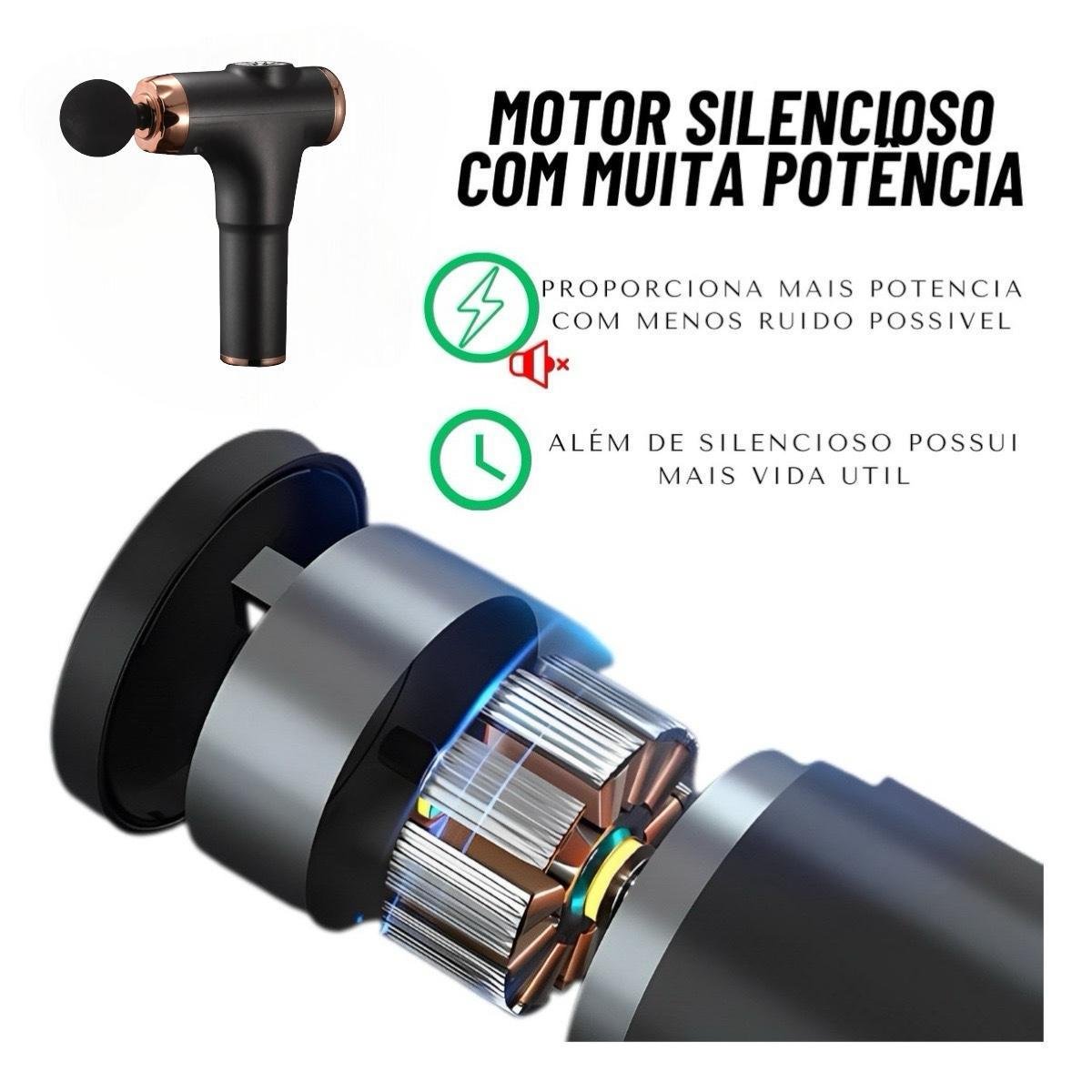 Massageador Elétrico 4x1 Profissional Portátil Cinza - 5