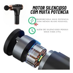 Massageador Elétrico Pistola 20 Níveis Tensão Alívio Rápido - 4