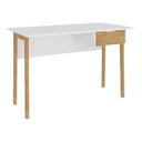 Ver imagem 4 de Mesa Escritório Pés em 1 Gaveta 120cm Branco E Wood