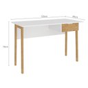 Ver imagem 3 de Mesa Escritório Pés em 1 Gaveta 120cm Branco E Wood