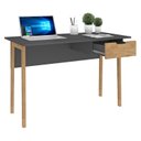 Ver imagem 2 de Mesa Escritório Pés em 1 Gaveta 120cm Grafite E Wood