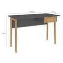 Ver imagem 3 de Mesa Escritório Pés em 1 Gaveta 120cm Grafite E Wood