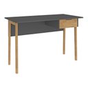 Ver imagem 4 de Mesa Escritório Pés em 1 Gaveta 120cm Grafite E Wood