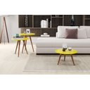 Ver imagem 1 de Conjunto de Mesa Decorativa Trio Aline Amarelo Pés Retro