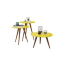 Ver imagem 2 de Conjunto de Mesa Decorativa Trio Aline Amarelo Pés Retro