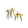 Conjunto de Mesa Decorativa Trio Aline Amarelo Pés Retro - 2