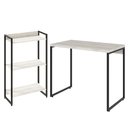 Ver imagem 1 de Kit Para Escritório Estante Areta 3 Prateleiras Mesa Industrial Aspen 90cm C01 Snow - Lyam Decor