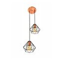 Ver imagem 1 de Luminária Pendente Diamante Duplo Alumínio Aramado Teto Luxo:rose Cobre