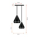 Ver imagem 3 de Luminária Pendente Diamante Duplo Alumínio Aramado Teto Luxo:rose Cobre