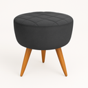 Ver imagem 1 de Puff Banqueta Redondo Cinza Chumbo Pé Palito com Detalhe em Costura