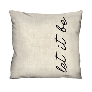 Capa de Almofada Decorativa Frase " Let It Be" para Sofá 100% Algodão - 45x45cm