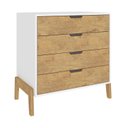 Ver imagem 2 de Cômoda 4 Gavetas Madeira com Pés Wood