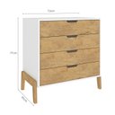 Ver imagem 3 de Cômoda 4 Gavetas Madeira com Pés Wood