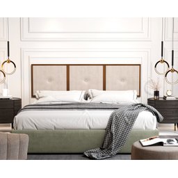 Painel Cabeceira Box King 1,95 Duda Madeira Bege - Comprar Moveis em Casa - 1