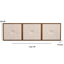 Painel Cabeceira Box King 1,95 Duda Madeira Bege - Comprar Moveis em Casa - 2