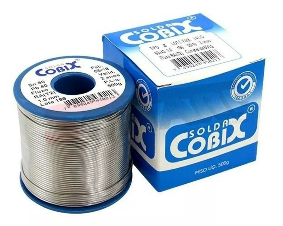 ROLO CARRETEL ESTANHO SOLDA  COBIX 60X40 1MM 500G AZUL - 4