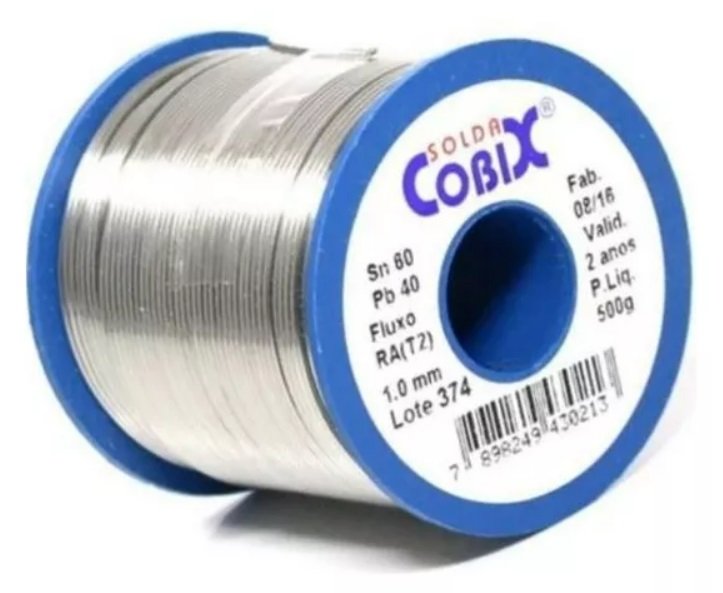 ROLO CARRETEL ESTANHO SOLDA  COBIX 60X40 1MM 500G AZUL - 2