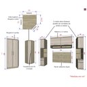 Ver imagem 3 de Guarda Roupa Dormitório Modulado Master Casal Queen 1,58 m Canto - Avelã Rústico e Ártico Rústico -