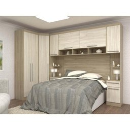 Guarda Roupa Dormitório Modulado Master Casal Queen 1,58 m Canto - Avelã Rústico e Ártico Rústico - - 1