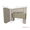 Ver imagem 4 de Guarda Roupa Dormitório Modulado Master Casal Queen 1,58 m Canto - Avelã Rústico e Ártico Rústico -