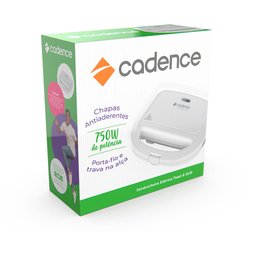 Sanduicheira Elétrica Cadence Toast & Grill Branca - 127V - 4 Sanduicheira Elétrica Cadence Toast & Grill Branca - 127V - 4