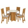 Conjunto Mesa Jantar Redonda 4 Cadeiras Indekes Maya Freijó Off White Linho - 2