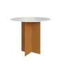 Conjunto Mesa Jantar Redonda 4 Cadeiras Indekes Maya Freijó Off White Linho - 3