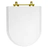 Tampa de Vaso Smart Branco para bacia Celite Com Ferragem Dourada - 1