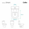 Tampa de Vaso Smart Branco para bacia Celite Com Ferragem Dourada - 3