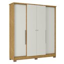 Ver imagem 6 de Guarda Roupa Casal 4 Portas 2 Gavetas Mônaco Espresso Móveis Branco/Marrocos/Off White