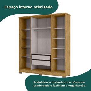 Guarda Roupa Casal 4 Portas 2 Gavetas Mônaco Espresso Móveis