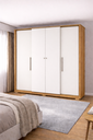 Ver imagem 1 de Guarda Roupa Casal 4 Portas 2 Gavetas Mônaco Espresso Móveis Branco/Marrocos/Off White