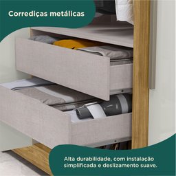 Guarda Roupa Casal 4 Portas 2 Gavetas Mônaco Espresso Móveis - 4