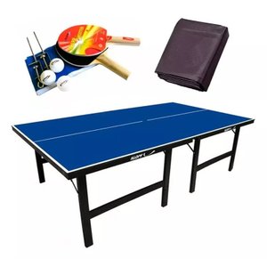 Mesa de Ping Pong Oficial Mdp 15mm Klopf 1001 + Kit Completo Ping Pong Klopf 5030 + Capa